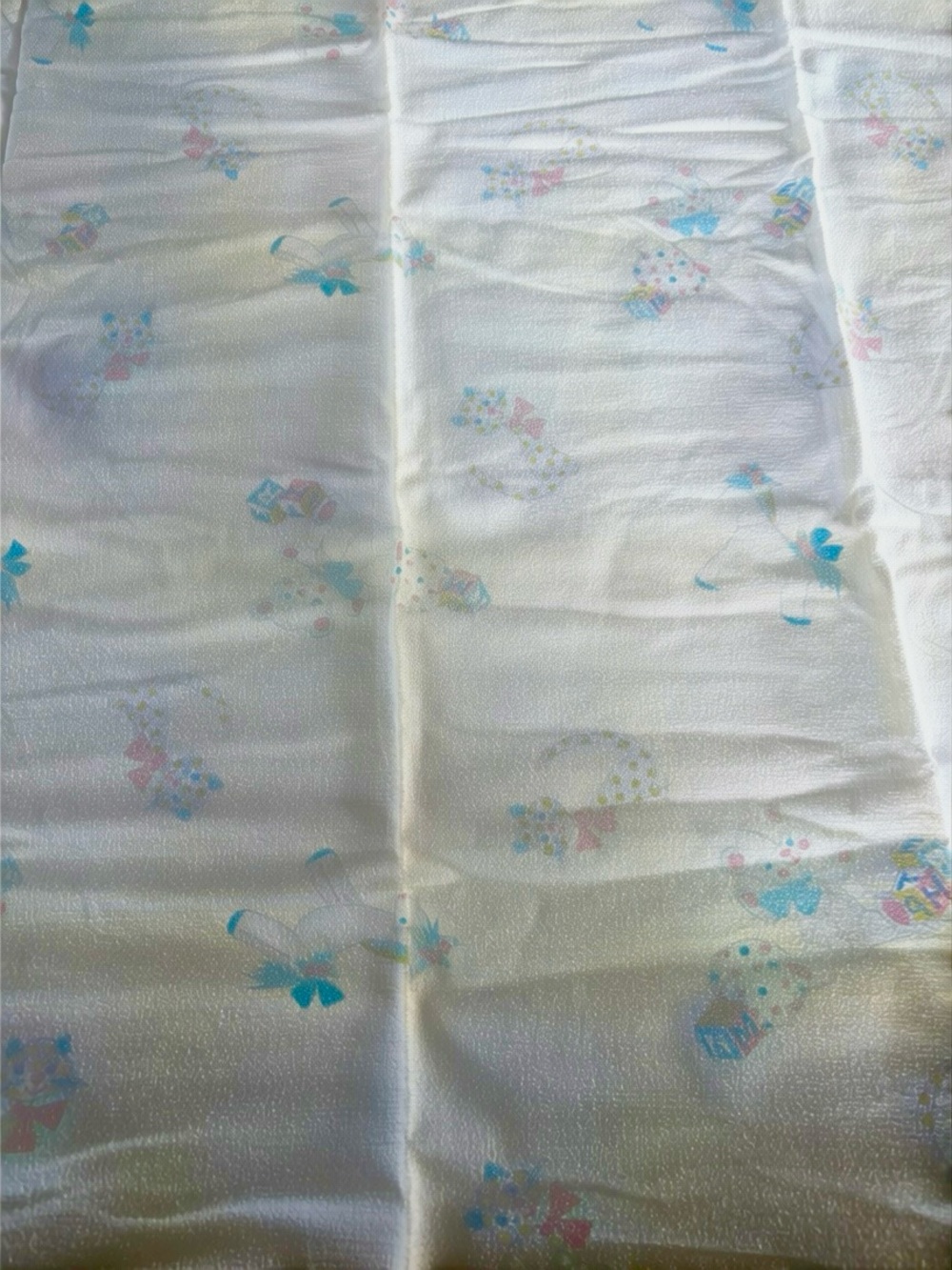 Vintage Baby Receiving Blanket Pastel Nursery Print Soft 43x35 Keepsake